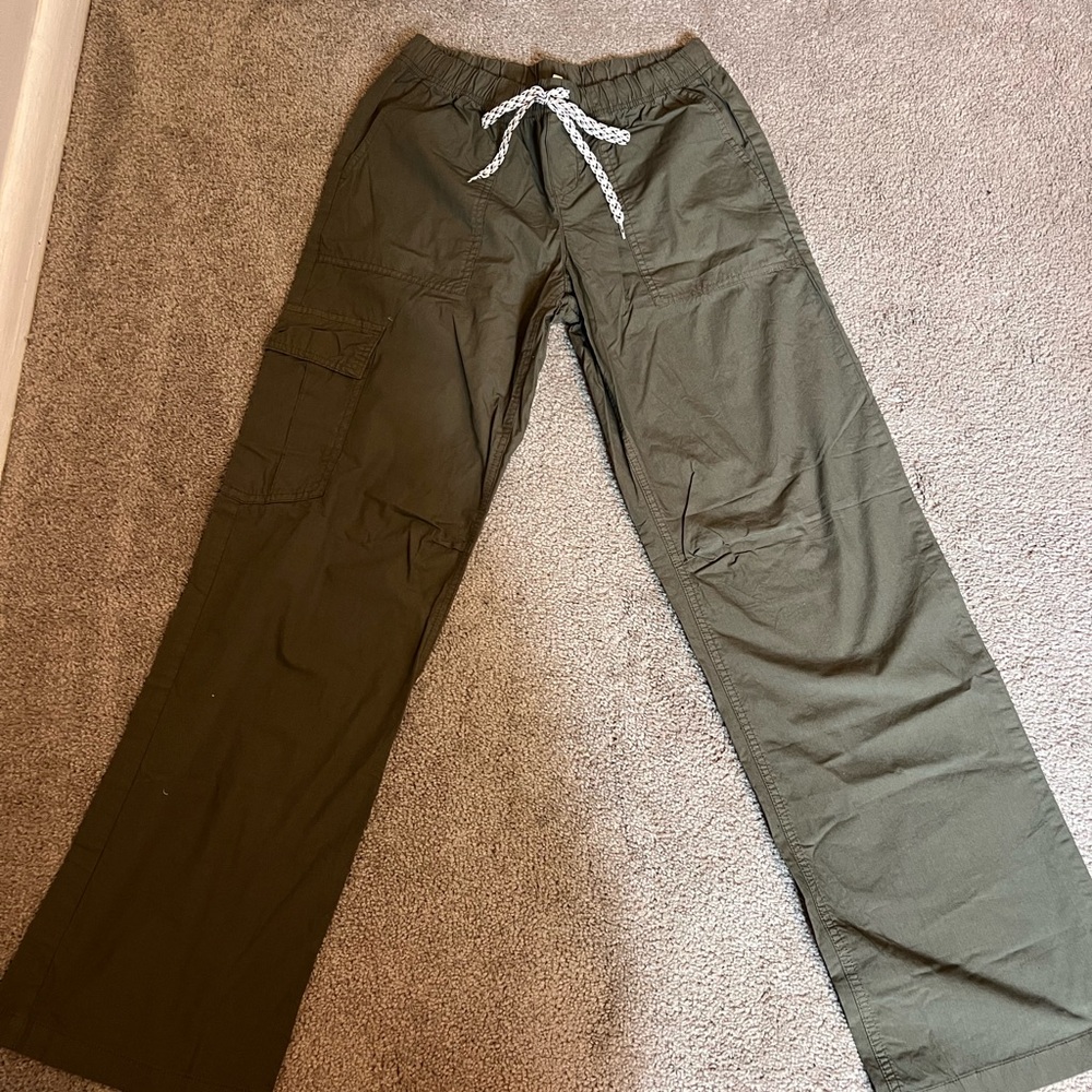 Aerie Green Relaxed Fit Casual Jumpsuit